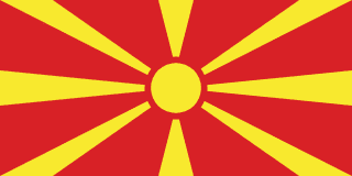 The flag of North Macedonia has a red field, at the center of which is a golden-yellow sun with eight broadening rays that extend to the edges of the field.